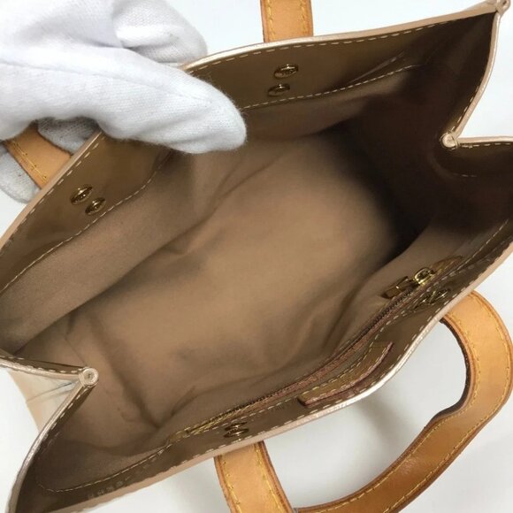 LOUIS VUITTON MonogramVernis Lead PM Tote Bag Hand Bag Noisette Beige - Picture 7 of 14